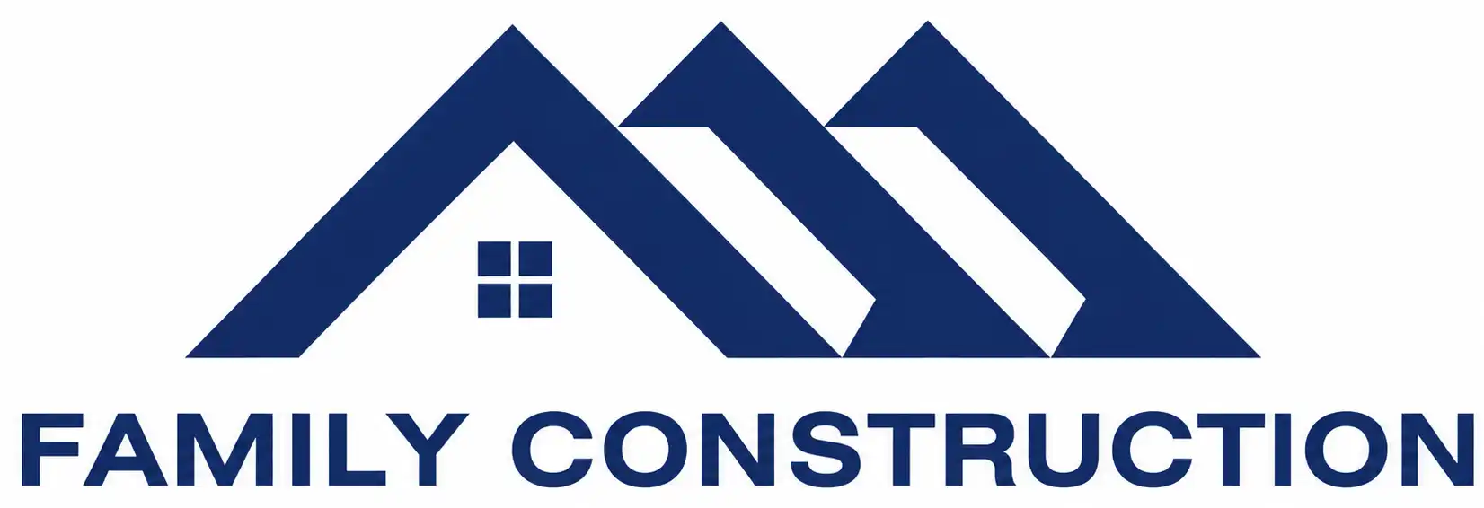 Family Construction logo with blue roof design